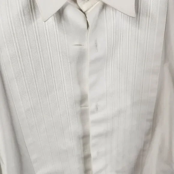 Dolce & Gabbana Mens White Cotton Long Sleeve Poplin Bib Tuxedo Shirt 15 - 38 - Picture 4 of 7